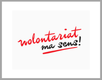 Grafika z logotypem Wolontariat ma sens