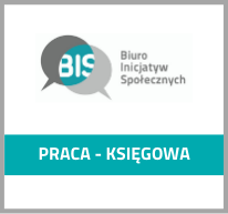 Grafika z logotypem Fundacji Biuro Inicjatyw Społecznych i tekstem: Praca księgowa