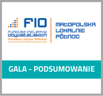 Grafika z logotypem FIO Małopolska Lokalnie Północ i tekstem Gala- podsumowanie