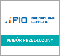 Grafika z logotypem z FIO Małopolska Lokalnie i tekstem nabór przedłużony