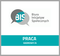 Grafika z logotypem Fundacji Biuro Inicjatyw Społecznych i tekstem: Praca kadrowa, kadrowy