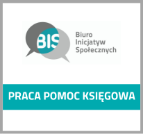 Obrazek z logo Fundacji BIS i tekstem praca pomoc księgowej